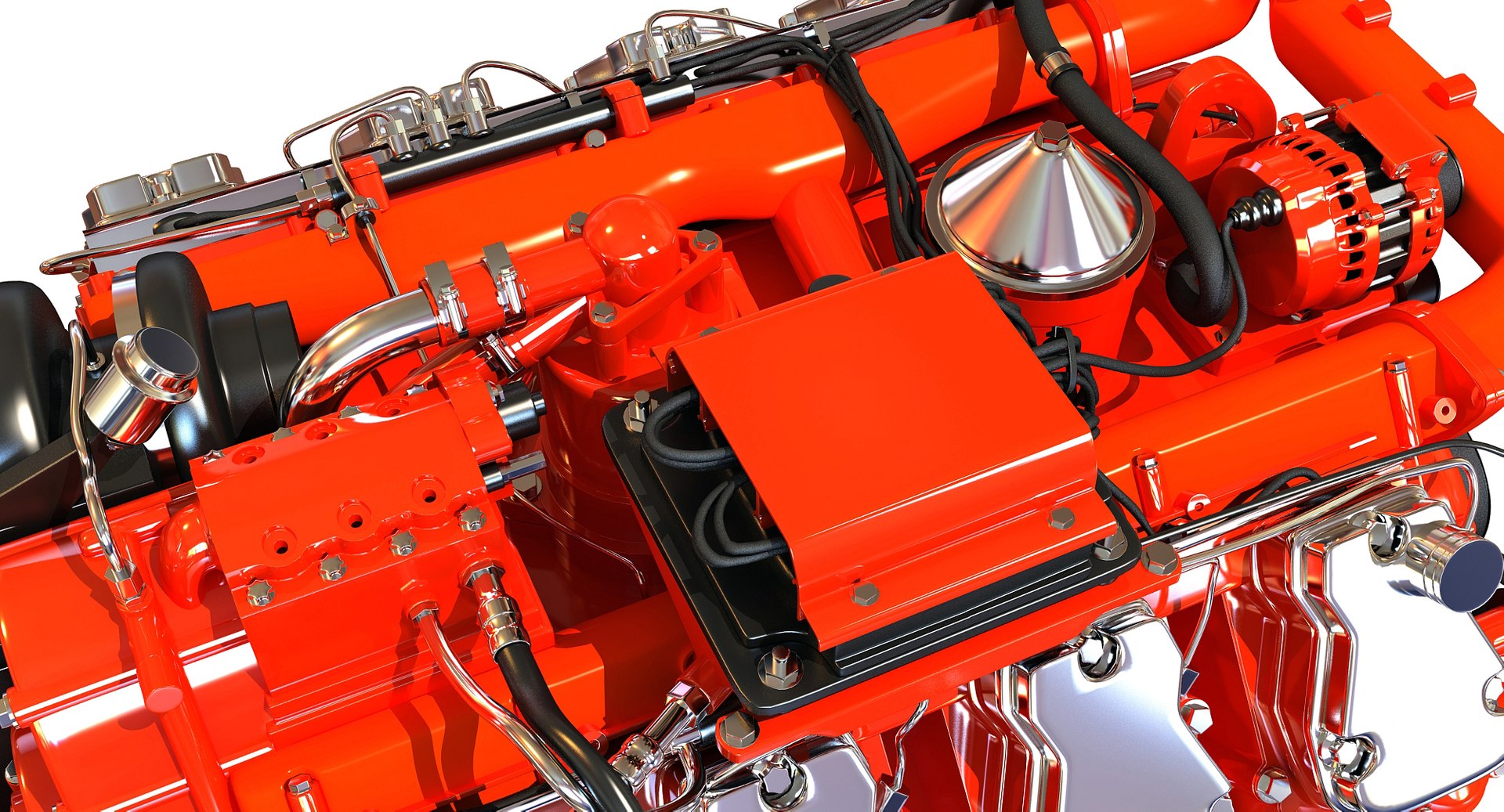 3d V8 Diesel Power Generation Model
