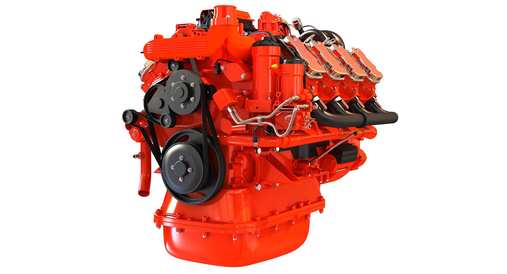 3d V8 Diesel Power Generation Model