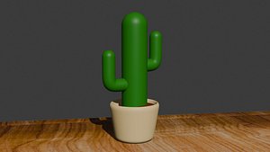 3D Low Poly Cactus model