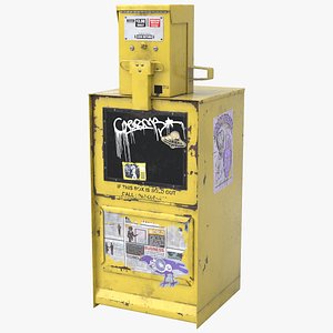 3D model Newspaper Dispenser Yellow HD
