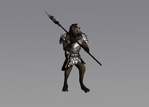 Gnoll RPG Character Skinned and Animated