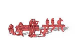 Low Poly Posed People Pack 5