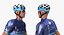 athlete cyclist blue rigged 3D model