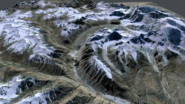 3D Mountain landscape Muztagh Ata China