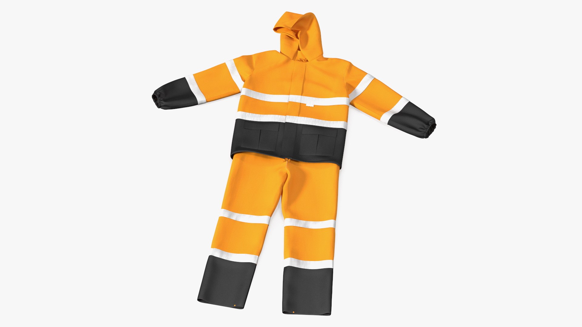 Safety Rain Suit High Visibility 3D model preview
