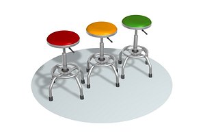 chair pew stool 3D model