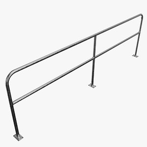 3D Industrial fence Railing 4 meter lenght model