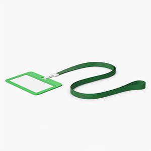 3D Green ID Badge model