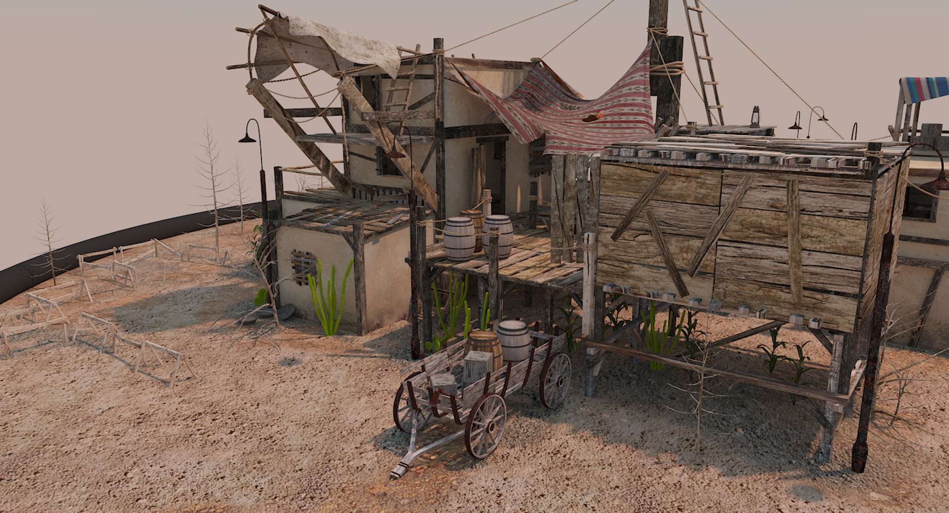 old pueblo house 3d model