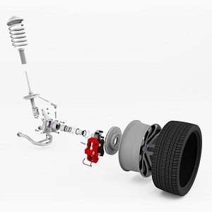 3D Car Tire Suspension model