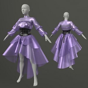 Suit with corset 3D model
