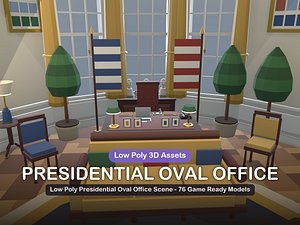 Low Poly Presidential Oval Office Scene