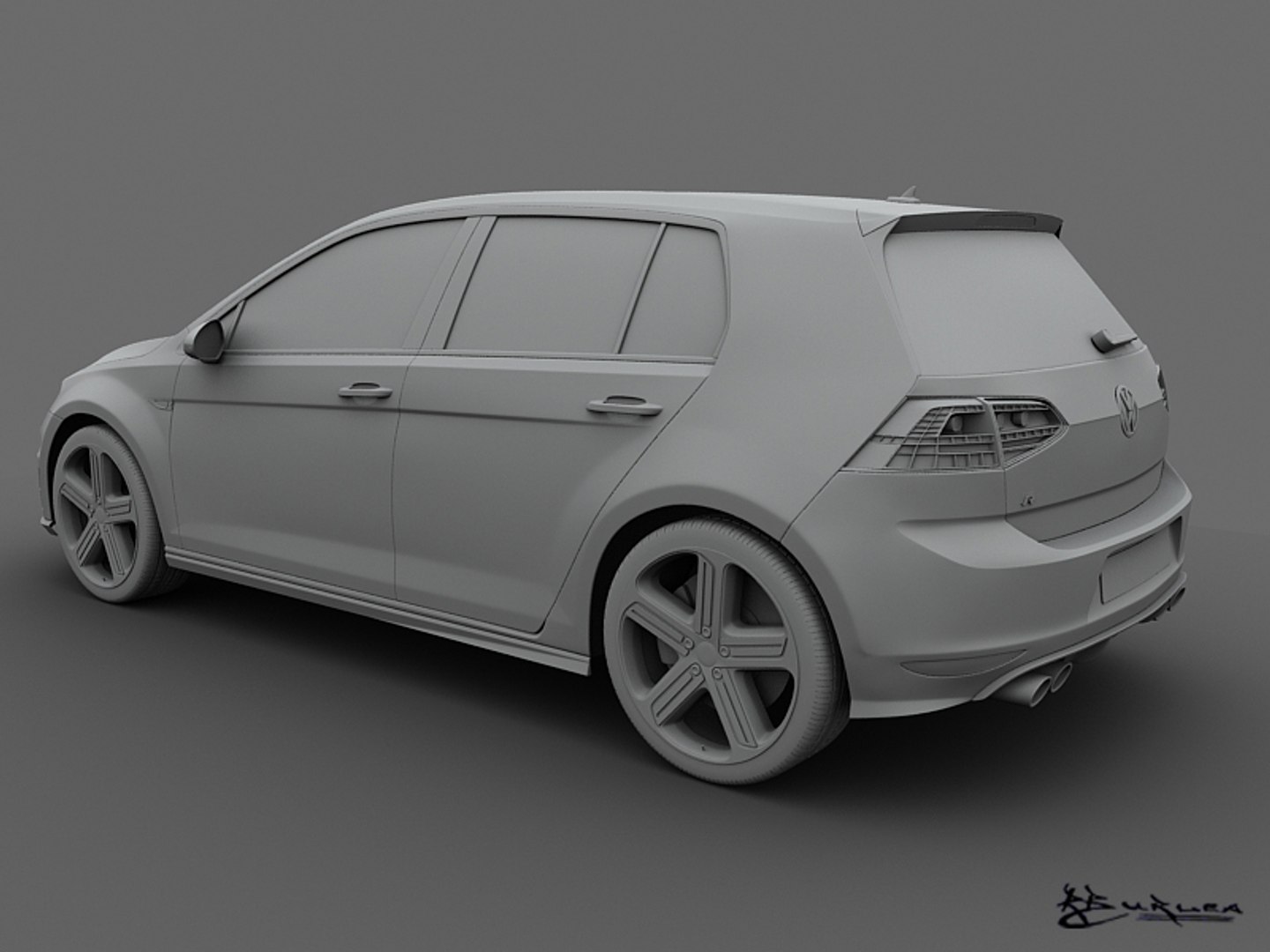 volkswagen golf r 5 3d model