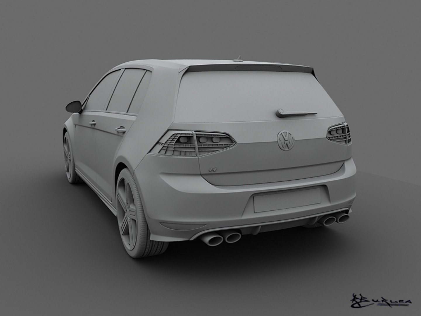 volkswagen golf r 5 3d model