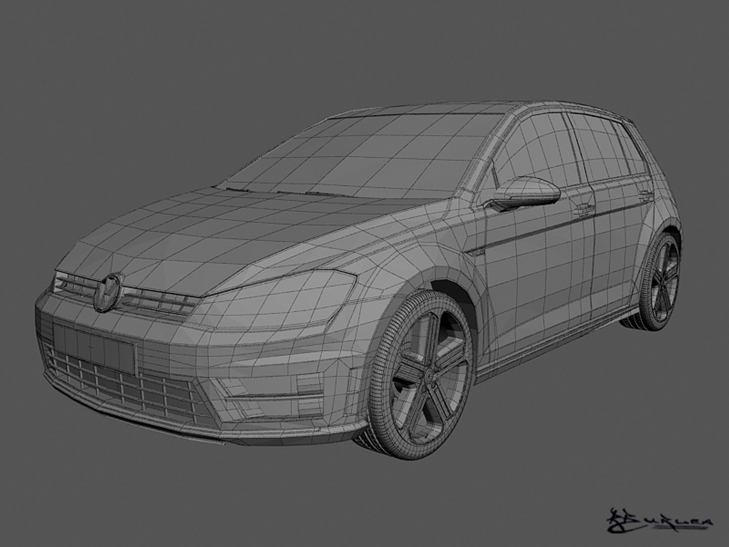 volkswagen golf r 5 3d model