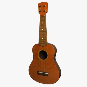 ukulele 4 strings 3d model
