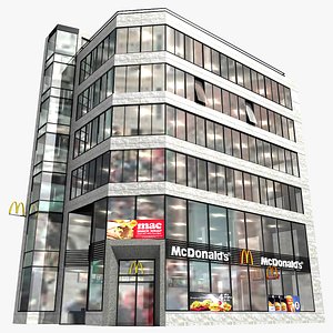 realistic modern building mcdonald s 3ds