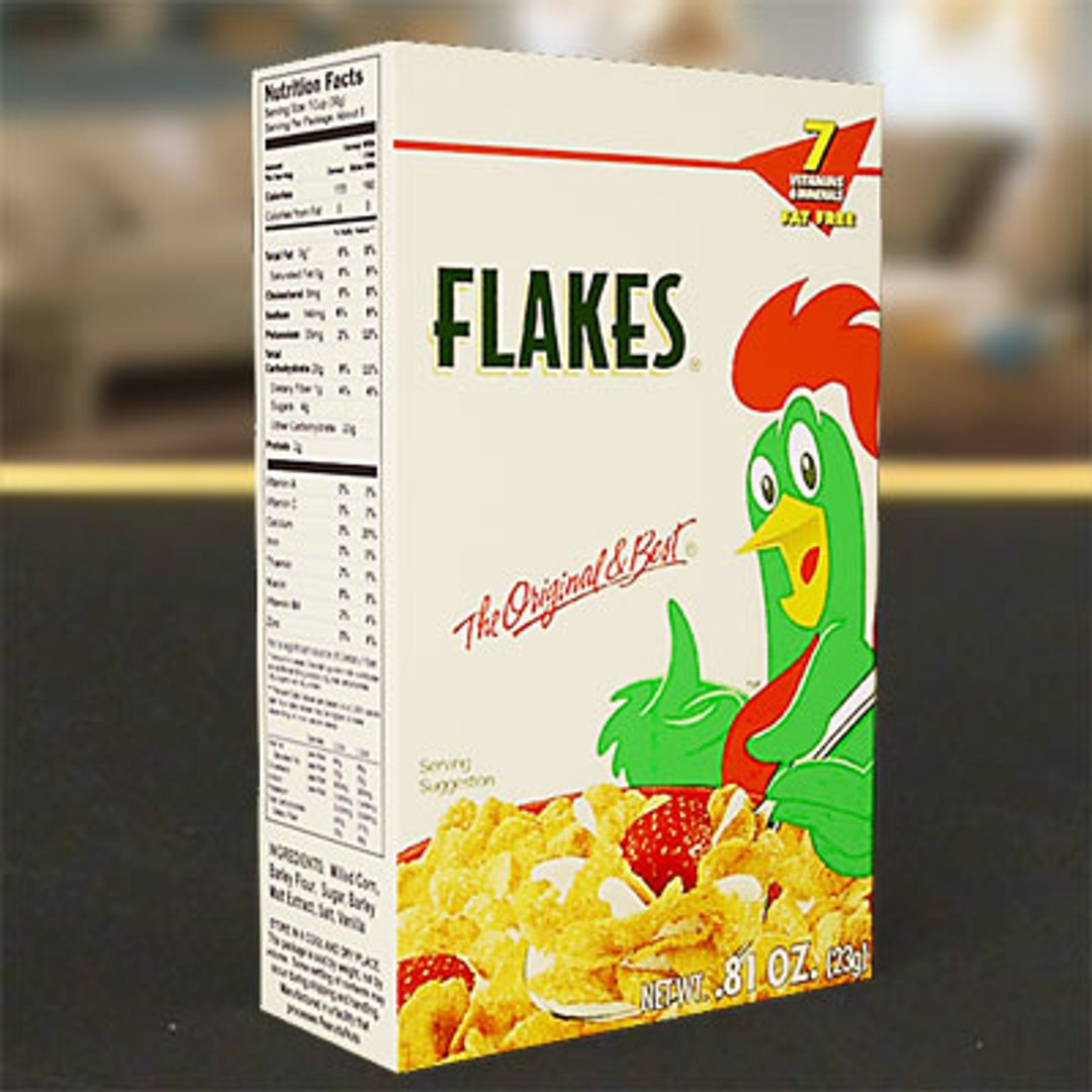 3d Box Corn Flakes Model