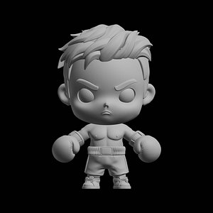 Chibi Boxer Figure 3D Print Model