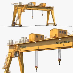 DGCRANE Double Girder Gantry Crane with Rails Yellow