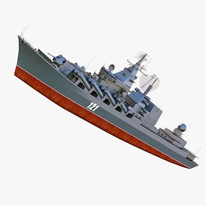 missile cruiser moskwa class 3d max