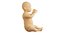 O bebê segura a mamadeira, inclina a cabeça para trás e bebe leite (com animação).