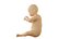 O bebê segura a mamadeira, inclina a cabeça para trás e bebe leite (com animação).