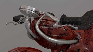 Rusty Custom Motorcycle 3D Model  Low Poly Retro Bike model