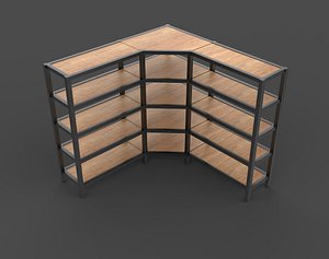 Metal shelving unit 3D model 3D