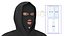 Robber Wearing Mask and Hood Rigged 3D model