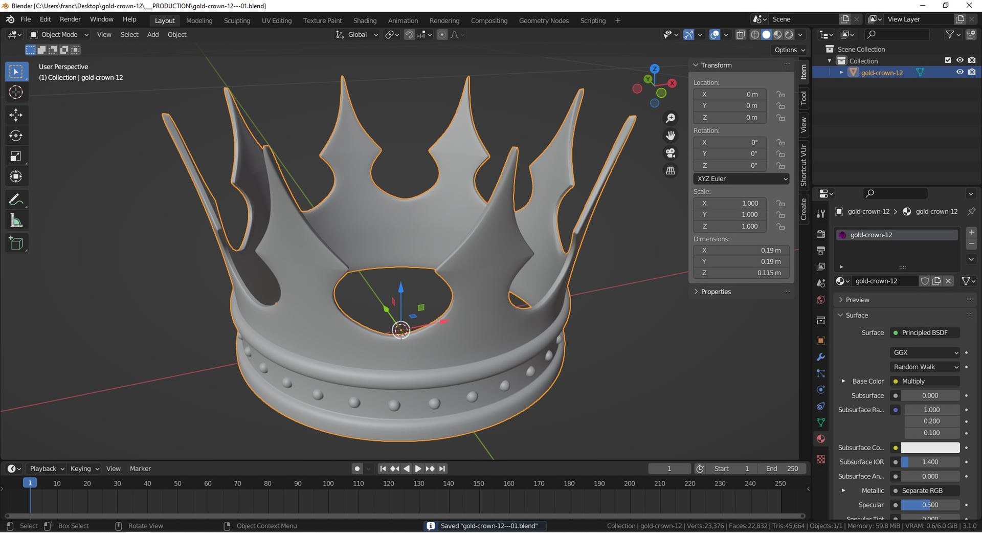 Gold crown 12 3D model https://p.turbosquid.com/ts-thumb/jI/KW3fq0/iU/tsgoldcrown1208/jpg/1654558049/1920x1080/fit_q87/d6a646e2ed5ddab6995dcfdeb9596ab7d4eb829c/tsgoldcrown1208.jpg