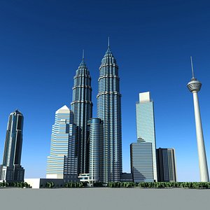 petronas towers 3d model