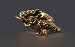 3D temple money frog model