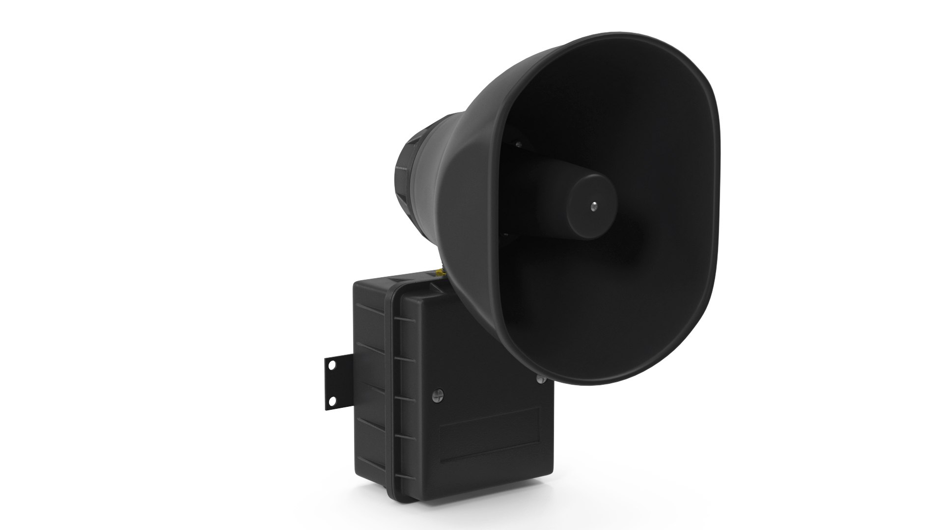Emergency Speaker System Black 3D model for industrial visualization, technical presentation, simulation, product rendering, and animation