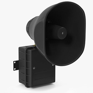 Emergency Speaker System Black 3D model