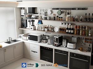 Modern Kitchen Corner Appliances Set 3D model