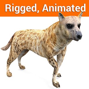 hyena rigged, animated 3D Models game ready low poly model