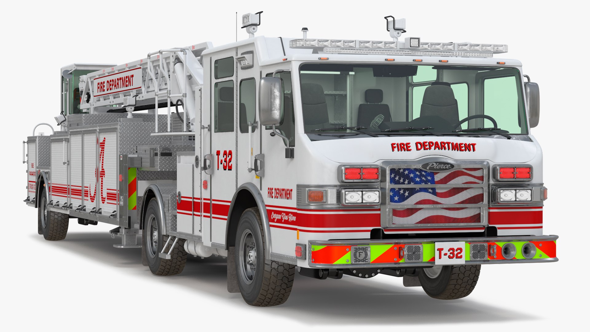 White Velocity Ascendant Fire Truck 3D model preview