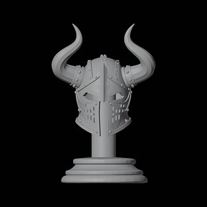 Demon Warlord Horned Helmet 3D Print Model 3D