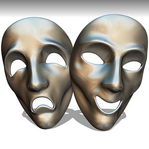 masks comedy drama 3D model