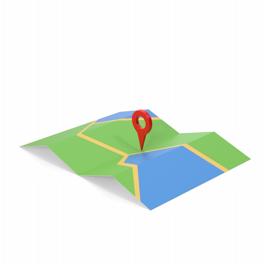 Map Paper And Pin 3D Model - TurboSquid 2193313