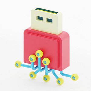 Pendrive 3d icon represented by storage memory with usb head