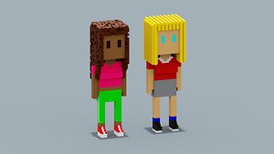 NFT Voxel Girls 3D model