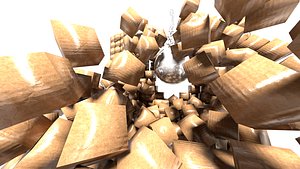 3D model rigid pendant smashing pile