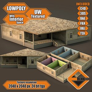 Lowpoly building with interior MBB04