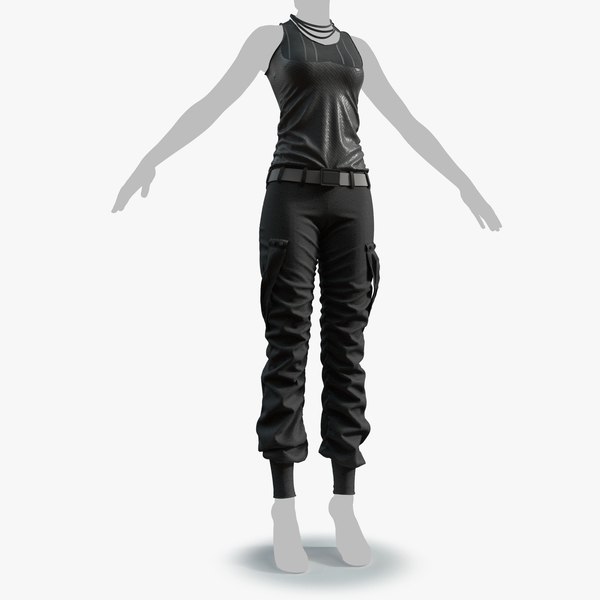 outfit cloth female 0001-low model