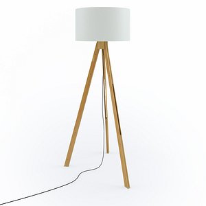 3D tripod wood floor lamp