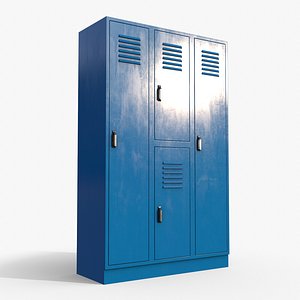PBR School Gym Locker 05 - Blue Light