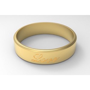 Love Ring Gold 3D model