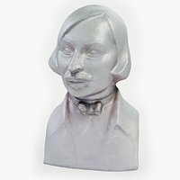 Metal bust of the writer Nikolai Vasilyevich Gogol